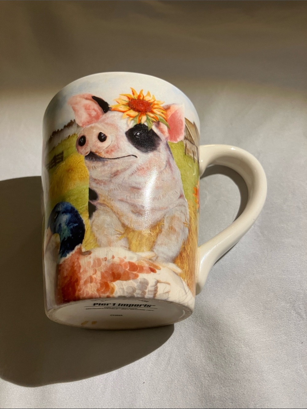 Pier one 16 ounce farm animal mug